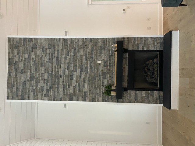 Fireplace feature by Pilarski Remodeling